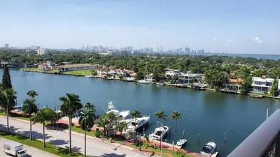a view of a river with a city in the background at Alexander 1421 in Miami Beach