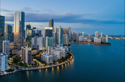 an aerial view of a large city with buildings at Brickell AKA 32th Free Parking by Palermo Home Miami in Miami