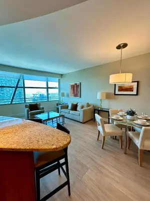 a living room with a couch and a table at Brickell AKA 32th Free Parking by Palermo Home Miami in Miami
