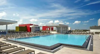 a large swimming pool on top of a building at Ocean Dream at Costa Hollywood in Hollywood
