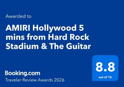 a screenshot of the amil hollywood mins from hard rock stadium at AMIRI Hollywood 5 mins from Hard Rock Stadium & The Guitar in Hollywood