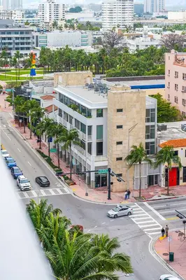 an aerial view of a city street with a building at 2 Bedroom Private Residence at Roney Palace -11289 in Miami Beach