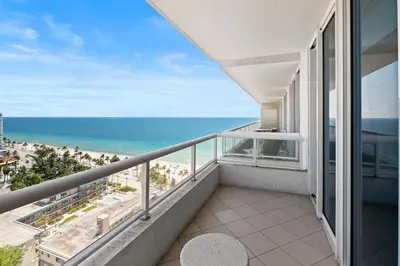 a balcony with a view of the ocean at Ritz-Carlton Luxury Oceanview 3-Bedroom Residence in Fort Lauderdale