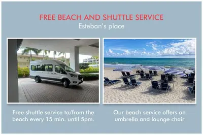 a collage of two pictures of a van parked on the beach at Miami Beach Cozy 1B withe Pool and Beach Service1507 in Hallandale Beach