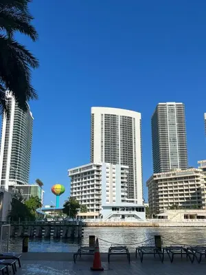 a city skyline with tall buildings and a body of water at BeachWalk Studio Apmt 2 Beds with Beach Service 2103 in Hallandale Beach