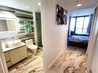 a bathroom with a sink and a toilet at 2b 2b Apmt Hallandale Beach 2805 in Hallandale Beach