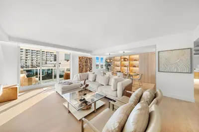 a living room with a couch and a table at 2 Bedroom Private Residence at Roney Palace -6072B in Miami Beach