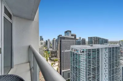 a view from the balcony of a building at Luxury Unit W Residences Brickell in Miami