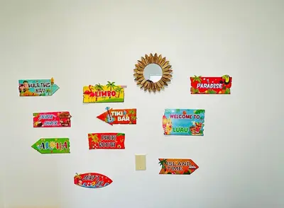 a wall with magnets and a mirror on it at Spacious Studio heart Of Miami in Miami