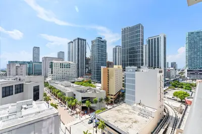 an aerial view of a city with tall buildings at Miami Luxury Suite Infinity Pool in Miami