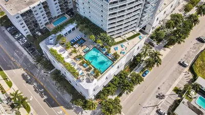 an overhead view of a building with a swimming pool at WVR Vacation Residences 2306 in Fort Lauderdale