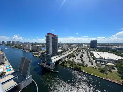 an aerial view of a city with a river and buildings at Hyde the best apartment next to Hollywood Beach 2B 2B in Hollywood