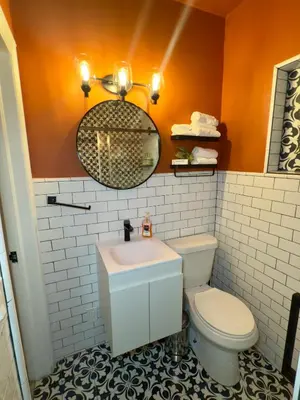a bathroom with a toilet and a sink at Miami 3BR Cruise Port Calle 8 Brickell South Beach in Miami