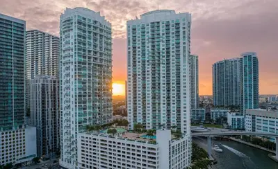 a view of a city skyline with tall buildings at Brickell Miami LUXURY LOFT 2bd 2bth, Sleeps 6, Garage Parking, Walk to HOTTEST Restaurants & Nighlife in Miami