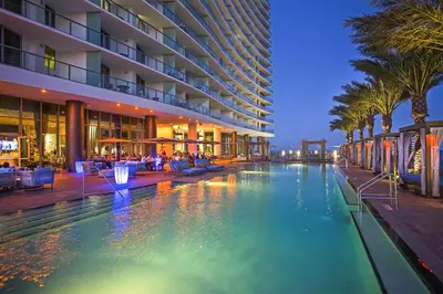 a swimming pool in the middle of a building at Penthouse Vacation Beach Resort in Hollywood