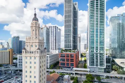 a view of a city with tall buildings at 2409 Apt in Downtown Miami with Gym and in front of Kaseya Center in Miami