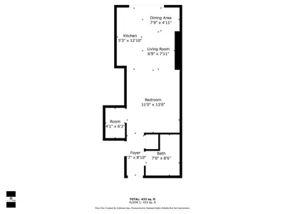 a floor plan of a house at Lux Studio Miami and Bay views in Miami