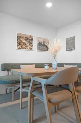 a dining room with a table and chairs at Experience Miami Vibes in the Heart of Downtown in Miami