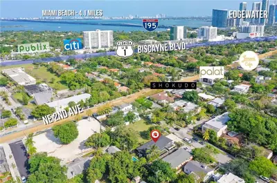an aerial view of a city with a street at 175 Casa Buena Blanca in Miami