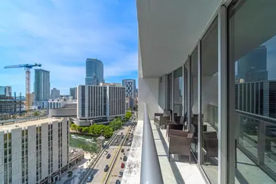 a view of a city from a building at Brickell Nights, Icon Lights 1BR Luxe Stay in Miami