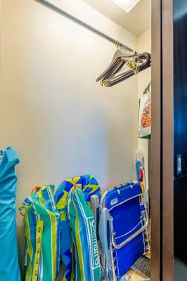 a pile of luggage sitting in a closet at Penthouse with Private Rooftop in Miami Beach