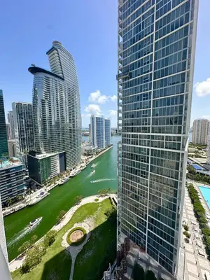 a view of a river in a city with tall buildings at Luxury Unit 1 Bed W Residences Brickell in Miami