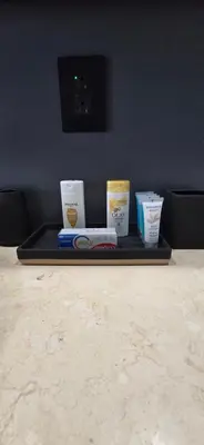 a tray with three different types of food on it at Miami brickell condo ocean view in Miami
