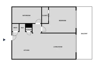 a floor plan of a house at Blueground Brickell pool wd near city center MIA-127 in Miami