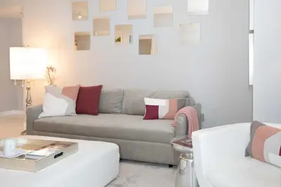 a living room with a couch and a table at MVR-Designer Stay in Heart of Brickell in Miami