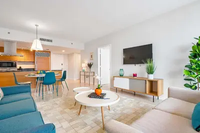 a living room with a couch and a table at MVR - Luxury & Location at Icon Brickell in Miami