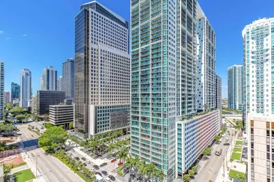 an aerial view of a city with tall buildings at MVR - High-Floor Luxury with Iconic Views in Miami
