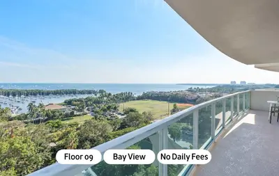 a balcony with a view of the ocean at MVR-The Stay You-ll Talk About All Year in Miami
