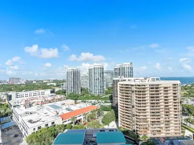 an aerial view of a city with tall buildings at MVR - Where Style Comfort and Convenience Meet in Miami