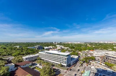 an overhead view of a city with buildings and trees at MVR - Ideal for Business & Weekend Trips in Miami