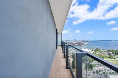 a balcony with a view of the ocean at MVR - If You Want the Best Views Stay Here in Miami