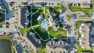 an overhead view of a suburb with houses at Entire Condominium in Sunny Isles in Sunny Isles Beach
