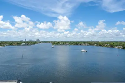 a river with boats in it on a cloudy day at Condo with 1 Bedroom Terrace and Hot Tub in Hollywood
