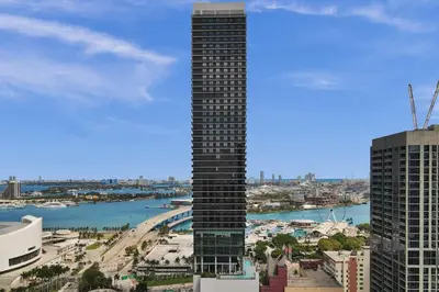 a tall building with a view of a city at 2304 Luxury Miami Studio Stunning Bay View in Miami