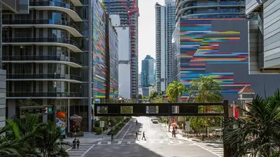 a street in a city with tall buildings at Stay in Brickell near Kaseya Center & South Beach in Miami