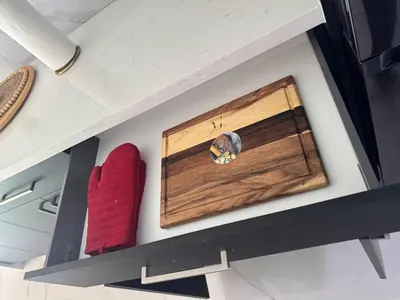 a wooden box on a shelf in a room at 12 Guest-In The Center of It All in Miami