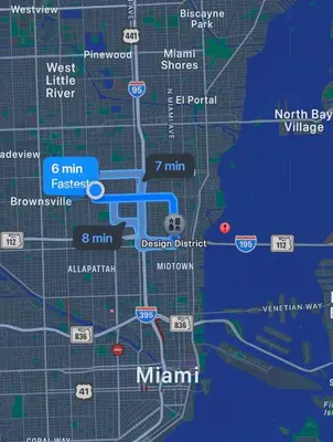 a map of the borough of a city at HOT TUB and Washer & Dryer in Unit in Miami