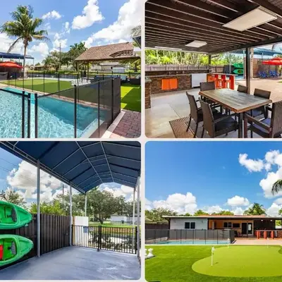 Waterfront 3BR with Pool Tiki Hut & Mini Golf