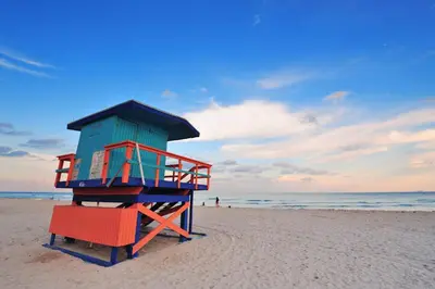 a life guard shack on the beach at Cozy 1BR Apt Steps from Calle 8 & Mins to Brickell in Miami