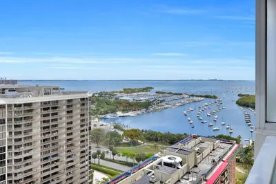 a view of a harbor with boats in the water at Grove Escape-Ocean Glimpse in Miami