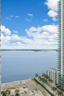 a view of a large body of water from a building at Stunning 2B2B Ocean and City Views with Free Parking in Miami