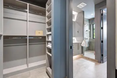 a bathroom with a walk in closet at New Villa Near Hardrock Fll Wboating Near Beach in Fort Lauderdale