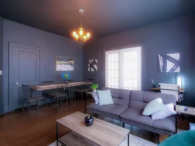 a living room with a couch and a table at Cozy 2Bed 1Bath in Edgewater Miami in Miami