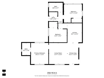 a floor plan of a house at Charming 3 bedroom getaway house in Hollywood in Hollywood