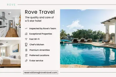 a collage of photos of a house with a pool at Auberge Blue by Rove Travel Oceanfront with Balcony in Fort Lauderdale