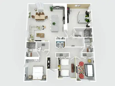 a rendering of a floor plan at Luxury 4BR Retreat | Pool • Kitchen in Goulds